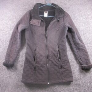 The North Face Jacket Womens Small Gray Quilted Fleece Full Zip Lined Outdoor‎